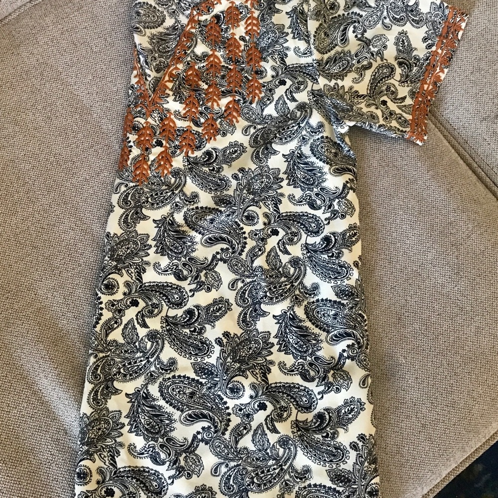 Anthropologie blouse w/ black paisley pattern